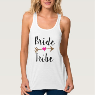 Bride Tribe Bridesmaid Tanktop Linne Med Racerback