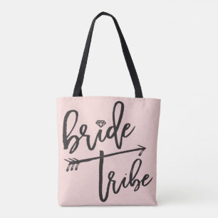 Bride Tribe Brushed Diamond Brudens sida Tote Bag Tygkasse