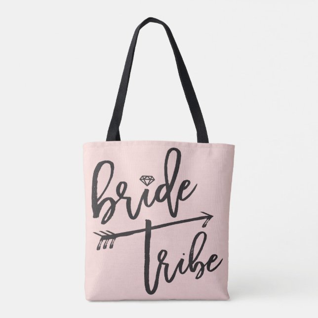 Bride Tribe Brushed Diamond Brudens sida Tote Bag Tygkasse (Baksida)