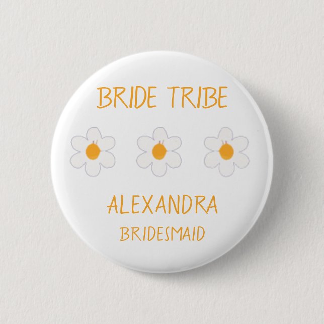 Bride Tribe| Daisy Blommigt Bachelorette Bridesmai Knapp (Framsida)