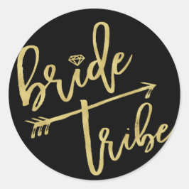 Bride Tribe Diamond Brudens sida Wedding Stickers Runt Klistermärke