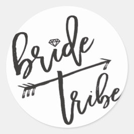 Bride Tribe Diamond Brudens sida Wedding Stickers Runt Klistermärke