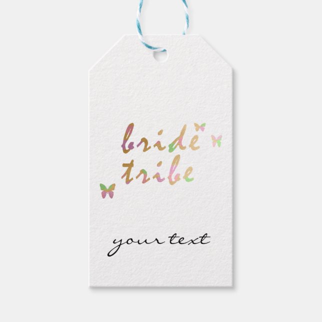 Bride Tribe elegant guld och ro guld Presentetikett (Framsidan)