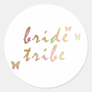 Bride Tribe elegant guld och ro guld Runt Klistermärke