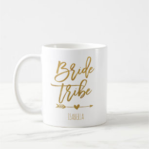 Bride tribe faux guld foil bridesmaid-gåva kaffemugg