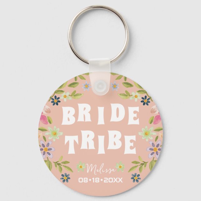 Bride Tribe Funny Bridesmaid Favor Gift Nyckelring (Framsida)