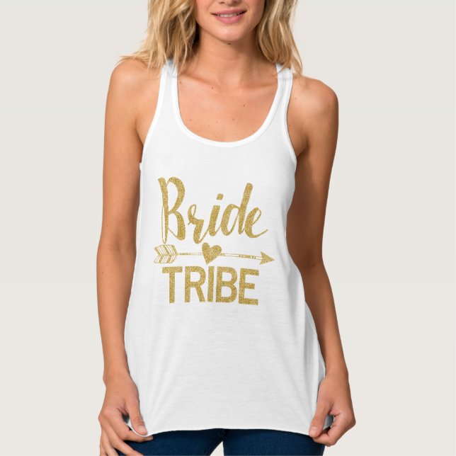 Bride Tribe | Golden Glitter-Print4 Linne Med Racerback (Framsida)