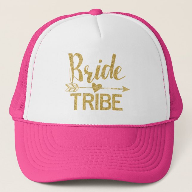 Bride Tribe|Golden Glitter-Print Truckerkeps (Framsida)