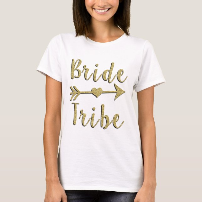 Bride Tribe Guld Glitter Tank T-shirt (Framsida)