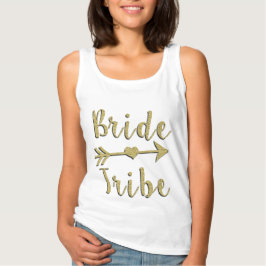 Bride Tribe Guld Glitter Tank Tee