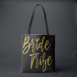 Bride Tribe Guld och Black Bröllopsfest Bag Tygkasse<br><div class="desc">Bride Tribe Guld and Black Bröllopsfest Bag är väskan i perfekt bröllop som ska resa med till ett destinationsbröllop.</div>