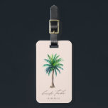 Bride Tribe Handflatan Träd Bachelorette Luggage T Bagagebricka<br><div class="desc">Personlig bagagetaggar för en resmål som är bachelorette. Utformningen har vattenfärgen handflatan träd,  "bridstam" i modernt typsnitt och namn under,  på  rosa.</div>
