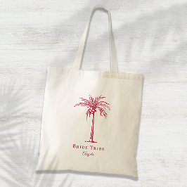 Bride Tribe Magenta Tropical Handflatan Träd Anpas Tygkasse