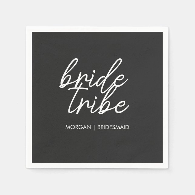 Bride Tribe | Modern Bridesmaid Bachelorette Pappersservett (Framsidan)