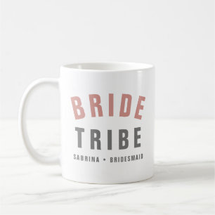 Bride Tribe Modern Rosa Bachelorette Bridesmaid Kaffemugg