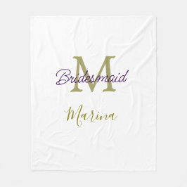 Bride tribe monogram bridal shower simple golden p fleecefilt
