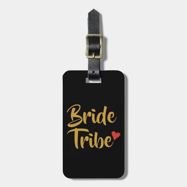 Bride Tribe Red Heart Bagagebricka (Vertikal Framsida)