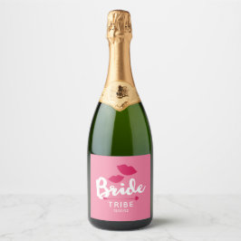 Bride Tribe Rosa Sparkling Vin Label Kiss