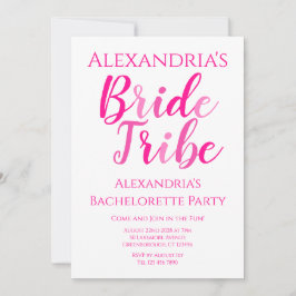 Bride Tribe Shock rosa Bachelorette Party Inbjudningar