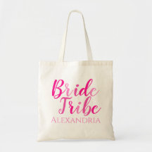 Bride Tribe Shock rosa Typography Bachelorette