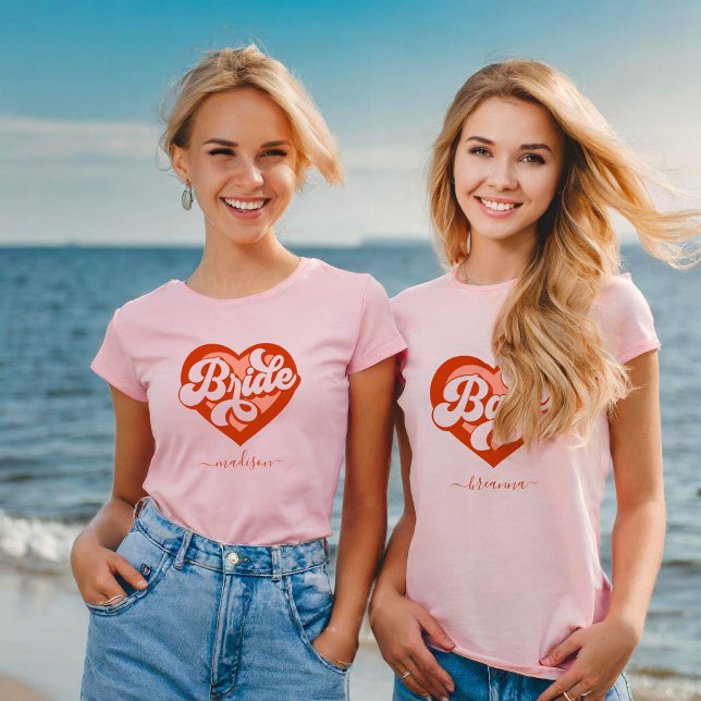 Bride Tribe T-Shirt Bachelorette Retro Bride Tee (Skapare uppladdad)