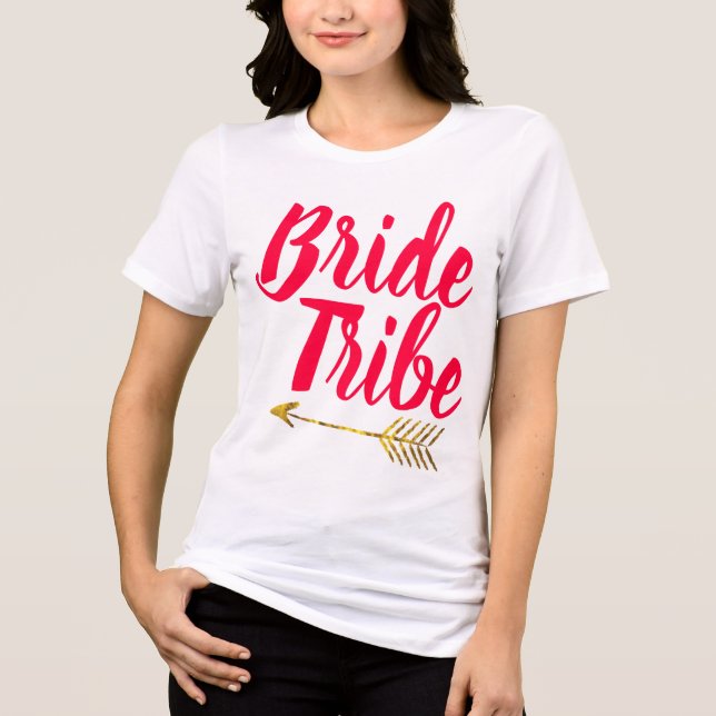 Bride Tribe Typography Calligaphy Hand Lettered Tröja (Framsida)