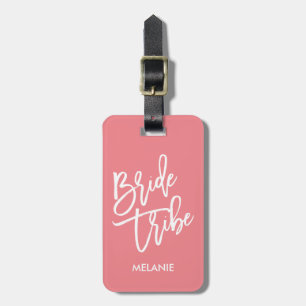 Bride Tribe White-skript Bagagebricka