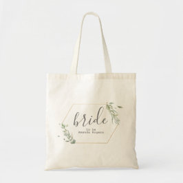 Bride Typography Modern Guld & Foliage Ram Tygkasse