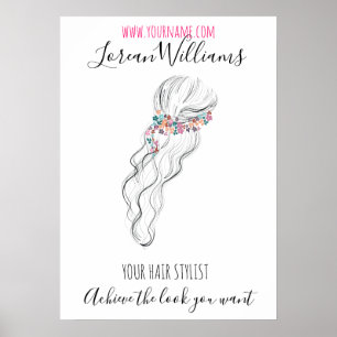 Bride Vågigt håravfall blommigt andedräkt Hårstilm Poster