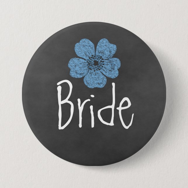 Bride Vild Blue Ro Chalkboard Knapp (Framsida)