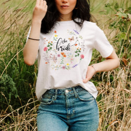 Bride Vild Flowers Vintage Butterfly T-Shirt