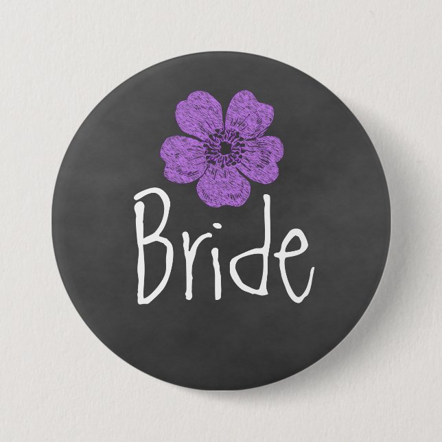 Bride Vild Lila Ro Chalkboard Knapp (Framsida)