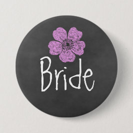 Bride Vild Rosa ros Chalkboard Knapp