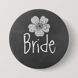 Bride Vild Vit ros Chalkboard Knapp