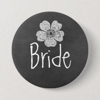 Bride Vild Vit ros Chalkboard Knapp