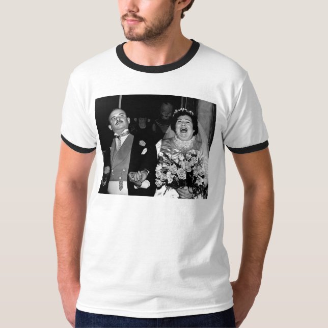 Bride vintage bröllop Lycklig T-shirt (Framsida)