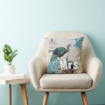Bride Vintage Teal Damask Peacock Birdcage Vines Kudde<br><div class="desc">Du anpassar denna vackra Vintage Peacock Birdcage Pillow till att säga vad du tycker om eller använda den nuvarande fru för frun av frun av brudgummen (bröllopsreception eller Newlyged Gift) (tvåårsjubiléet) eller köpa två fru och en Mr för Newlyweds. . Den andra Bröllop-årsdagen är bomullsdagen. Bomull symboliserar den naturliga tillväxten...</div>