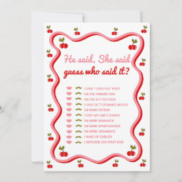 Bride vs. Groom Retro Cherry-duschkort Inbjudningar