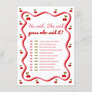 Bride vs. Groom Retro Cherry-duschkort Inbjudningar