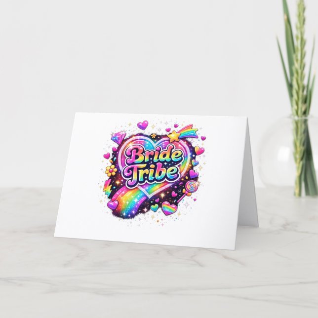 Bride Wedding Brides Maids Bachelorette Party Tack Kort (Framsida)