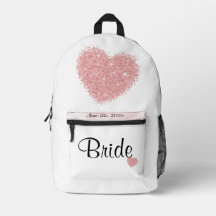 Bride White Bröllop Date med Rosa Heart