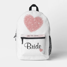 Bride White Bröllop Date med Rosa Heart