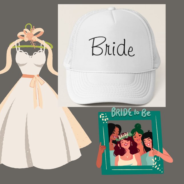 Bride White Bröllop Hat Keps (Skapare uppladdad)