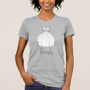 BRIDE White Princess Bröllop Dress Brudens sida T Tee Shirt