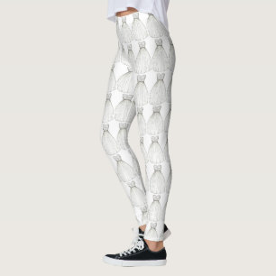 Bride White Princess Bröllop Dress Möhippa Leggings