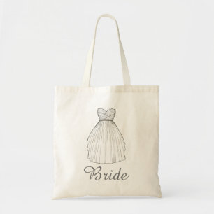 BRIDE White Princess Bröllop Dress Möhippa Tote Tygkasse