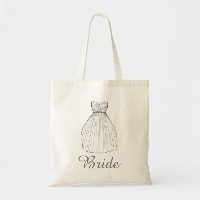 BRIDE White Princess Bröllop Dress Möhippa Tote Tygkasse (Framsidan)