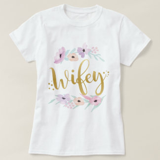 Bride Wifey Blommigt T-Shirt Möhippa Tees Bridesma