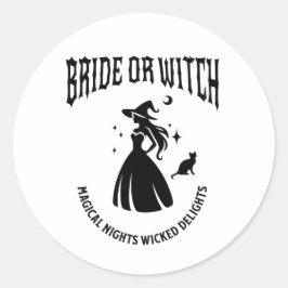 bride witch mystical bachelorette party runt klistermärke