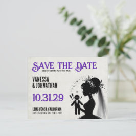 Bride with Voodoo Doll Groom Spara Datumet